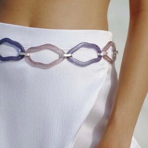 Baobab Collection Purple Pink Acrylic Chainlink Waist Chunky Y2K Belt NEW In Box